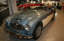 Jette Mogensen fra Vitesse Classic Sportscars i en Austin Healy.