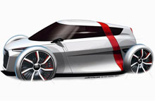 Audi urban concept forener elementer fra en racerbil, en roadster, en fun-car og en bybil i et radikalt, nyt koncept.