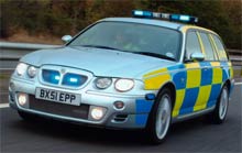 Det engelske politi bil bliver godt kørende i den nye MG ZT-T.