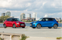 Suzuki Swift fås nu med 12V hybridteknik og CVT automatgear, som sikrer en god acceleration ved lave hastigheder.