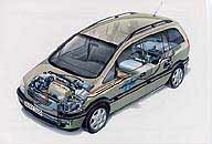 Opel HydroGen1 har en tophastighed på 140 kilometer i timen.